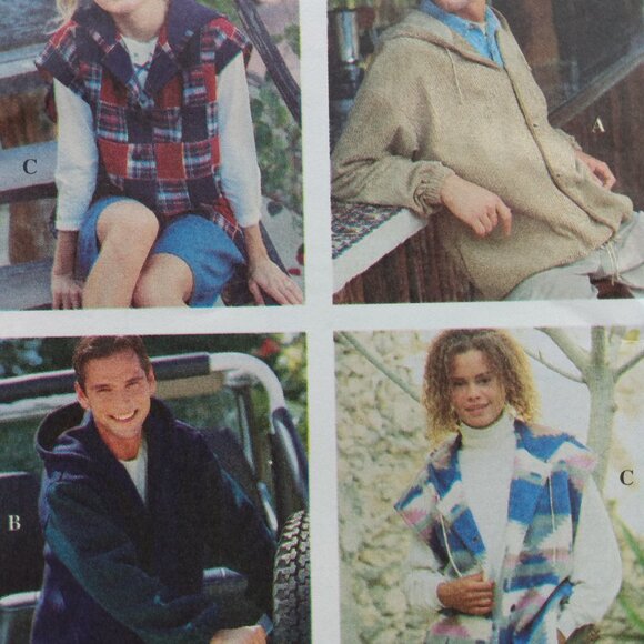 Vintage 90s Jacket Vest Sewing Pattern Size XS-M Unisex Simplicity 9066 - Picture 5 of 11